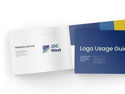 JDC West Logo blue logo bold logo brand brand identity brand strategy yellow logo