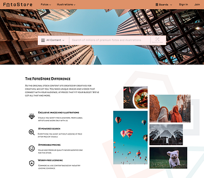 PhotoStock Website ui