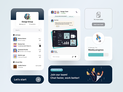 UI Exploration - Team Chat App Design app application apps chat chats daily dailyui design graphic design group task team ui work