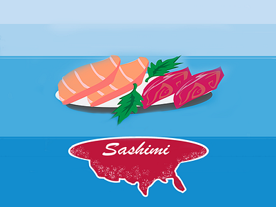Pick Salmon or Tuna Sashimi illustration menu restaurant typography