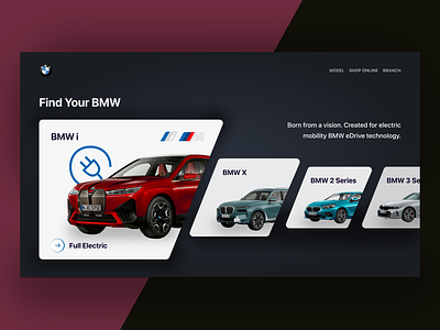 Car Landing Page Website - Car Selection bmw bodykit branch branding car car model charging electric electric car grill ilustration model red selec selection sport car sportrim store tyre ui