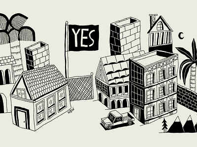 YES Flag handdrawn illustration nate williams