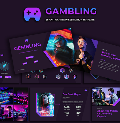 Gambling – Esport Gaming PowerPoint Template branding business creative esport game gaming graphic design grapihc moderen motion graphics player powerpoint ui