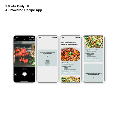 AI-Powered Recipe App uses camera to detect your ingredients ai flow mobile app ui ux vision