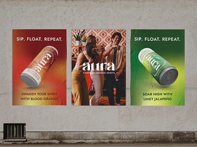 Aura Cannabis-Infused Spirits Campaign aura billboards branding campaign can cannabis logo design marijuana posters