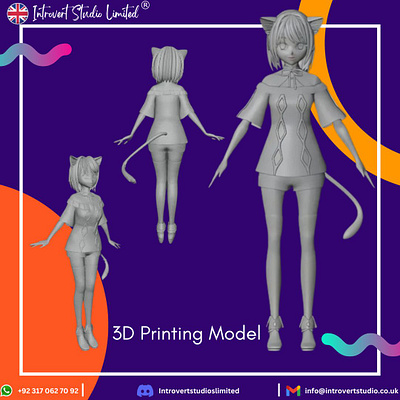 3D Printing Model 3d animation avatar bjd branding decor decoration pieces doll furry girl girl model graphic design logo motion graphics printing sculpting toy ui vrc vrchat