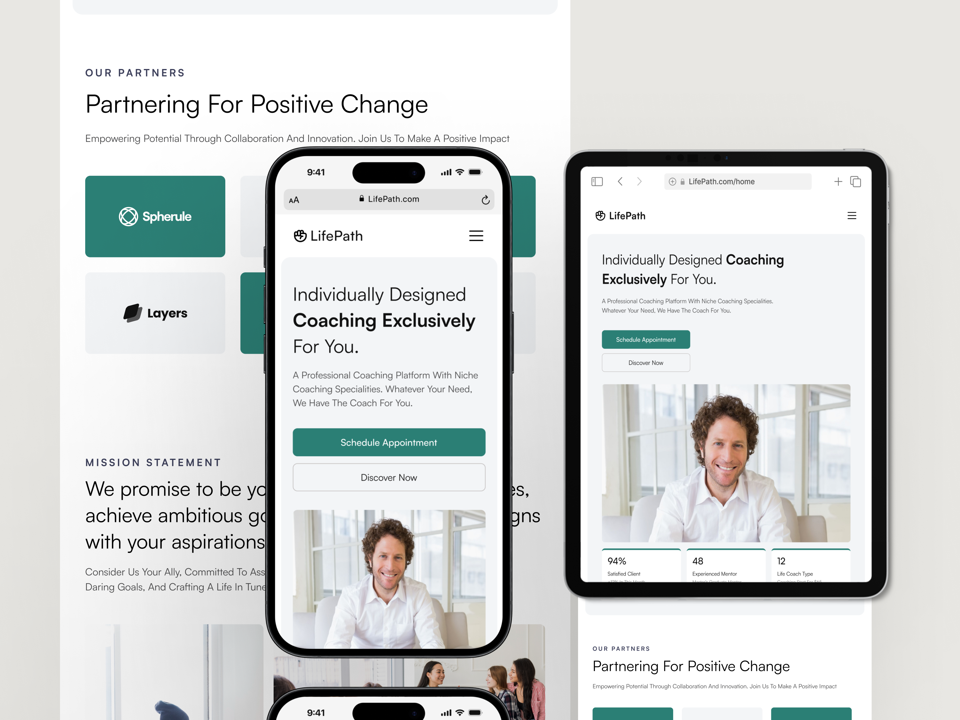 LifePath - Life Coaching Company Website [Responsive] agency business coach company company profile corporate design landing page life life caoch website life coaching modern ui ui design web design website design