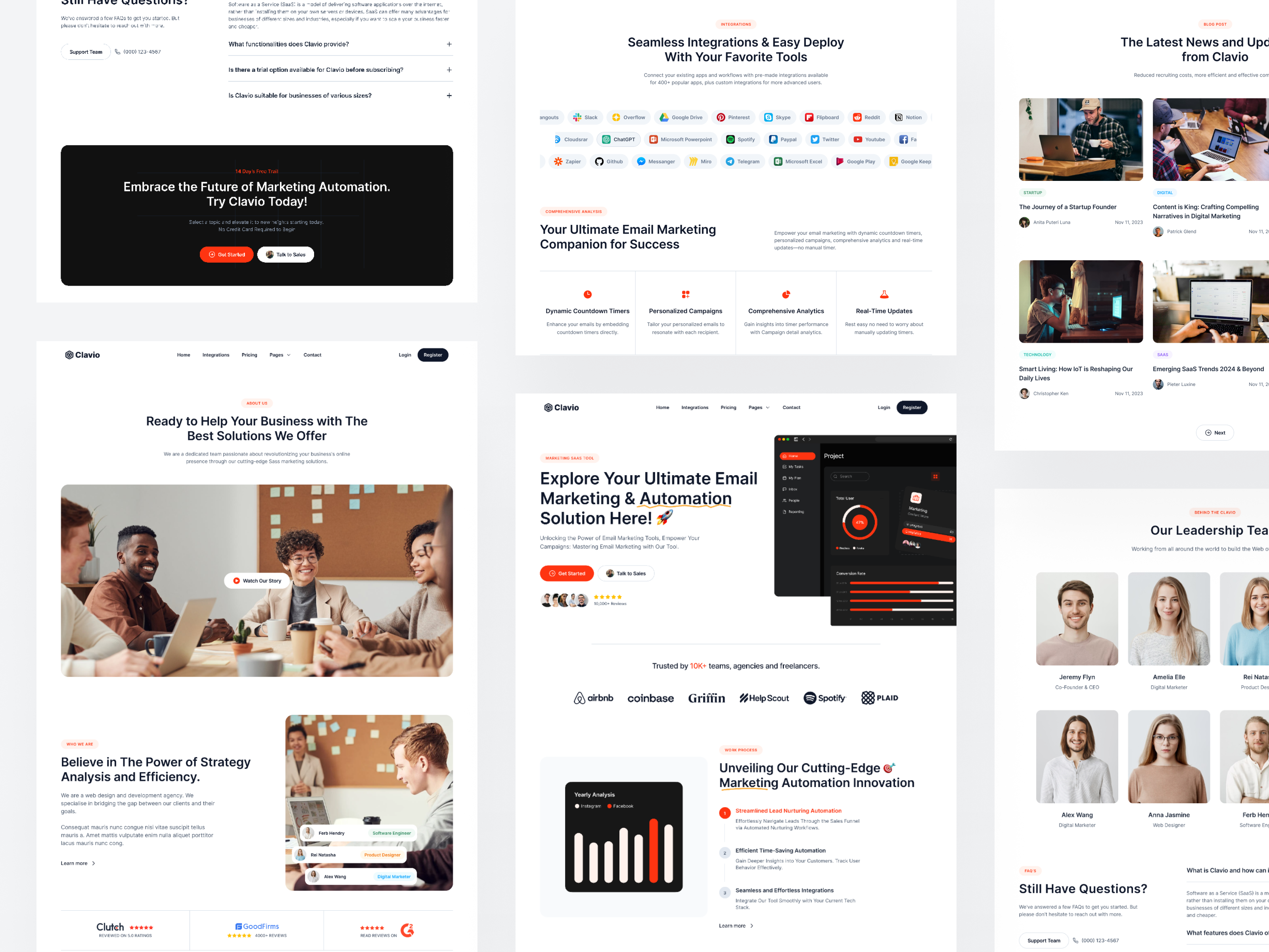 Clavio - SAAS Website Design agency branding business marketing saas saas agency saas marketing saas web design saas website templates template ui design ui design concept web