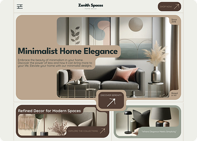 Minimalist Furniture Landing Page curves minimalist ui web design