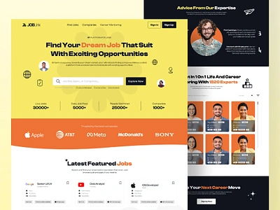 JobLink - Landing Page for Job Finder desktop figma figma community figma file free file job application job board job finder job listing job portal job search landing page ui web