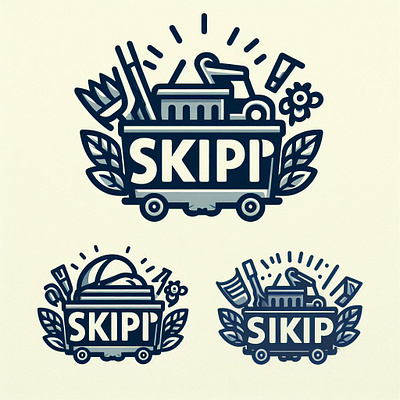 Skip Bin Company Logo Idea graphic design logo photoshop