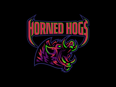 Horned Hogs boar branding design graphic design hog illustration illustrator logo pig vector