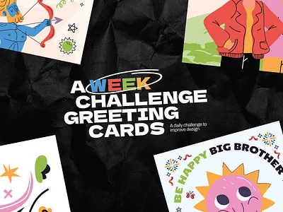 A Week Challenge Greeting Card card creative card fashion fun fun card greeting greeting card illustrative illustrative card playful retro
