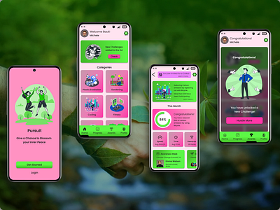 Pursuit - Sustainable lifestyle tracking and rewarding animation design figma graphic design guvi guviuichallenge ui uichallenge ux