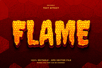 Flame Editable 3D Text Effect Vector 3d branding cartoon design editable text fire flame font game logo game title graphic design halloween illustration logo type mockup template text effect title ui vector