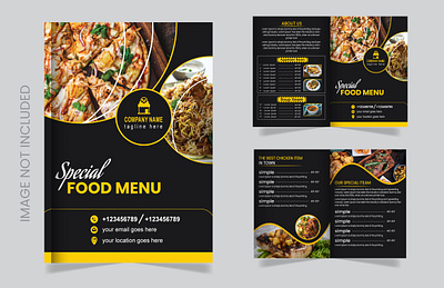 Food menu Brochure Design berger bg vect black menu byzed ahmed food food brochure food menu brochure graohi8c design menu design new design restaurant menu design template