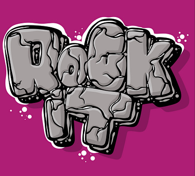 Rock it branding design graphic design illustration lettering logo music procreate rock solid stone strenght typography vector