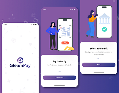 Gleampay (QR-Based Payment Application) app development branding mobile app product design product development uiux