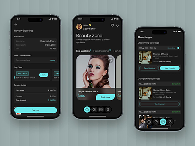 Salon App admin dashboard ai app app app design app ui barber app beauty beauty app booking app ios mobile app mobile app design salon salon app ui ui design uiux web app