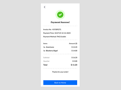 Daily UI #017 - Purchase Receipt dailyui dailyui17 dailyuichallenge paymentsuccess purchase purchase receipt receipt ui