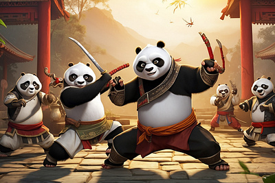 Kung Fu Panda Collection NFT design minimal motion graphics nft