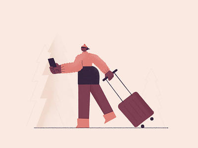 Traveler in snow character design graphic design illustration procreate snow travel