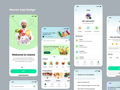 Grocery App Ui app design food delivery food delivery app fruits grocery grocery app grocery app design grocery delivery grocery online grocery store market mobile app mobile design produce shop shopping app shopping cart supermarket ui ux vegetables