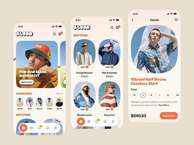 E-Commerce App app clothing app clothing brand designer e commerce e commerce app ecommerce ecommerce app fashion app fashion brand minimal mobile app online store product design shop app trendy uiux ux