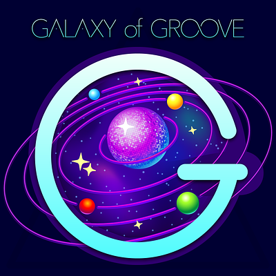 Galaxy of Groove Pandora Station branding design illustration pandora vector
