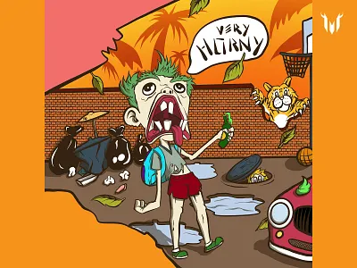 Cartoon for Album Cover animation branding cartoon cartoon album cover cartoon art cartoon illustration cartoon sunset graphic design illustration cartoon logo pop art pop punk illustration sunset sunset illustration
