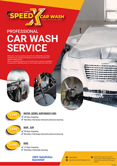 Pamphlet Carwash service branding graphic design