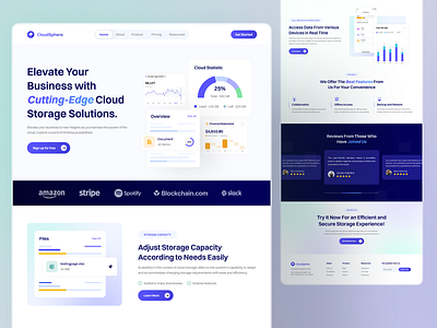 CloudSphere - Cloud Website app backup branding cloud cloud storage computing data data storage design landing page modern platform product software solution storage ui user interface ux website