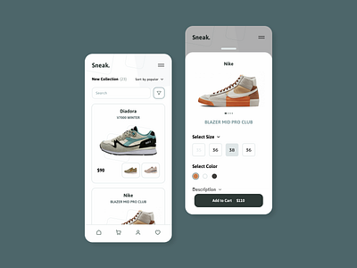 sneaker store - Sneak. adidas boot catalog convers design ecommers fashion footwear mobile nike online shop running shoes sneakers store ui ux web web design website