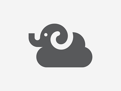 Elephant + Cloud Abstract Logo branding graphic design logo