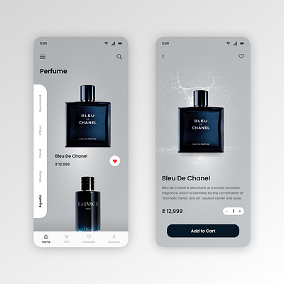 Perfume Mobile App UI figma mobileapp perfume ui uidesign uiux uiuxdesign ux uxdesign