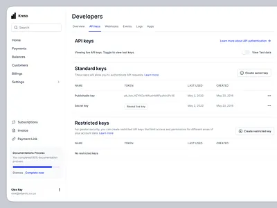 Kreso - Developer Mode blocks branding clean dashboard design design system developer ecommerce finance fintech framer illustration list minimalistic saas ui ui kit uiux ux webflow