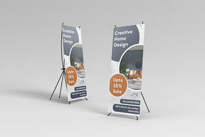 Home Design Banner banner branding design graphic design illustration illustrator logo photoshop roll up banner social media x banner