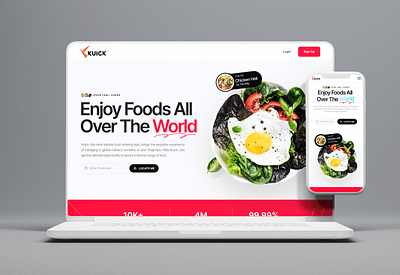 Online food order website (landing page) branding designing landing page ui uiux