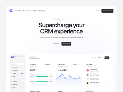 CRM Landing Page analytics app breakpoint campaings crm dashboard framer hero integrations landing page mobile modern responsive typography ui ux web web design webflow website