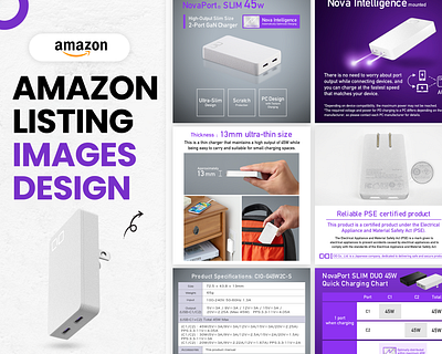 Amazon Listing Images - Novaport Charger amazon branding design graphic design graphicdesign illustration listingimages photoshop