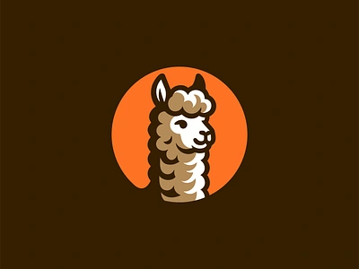 Llama Logo alpaca animal branding cartoon circle cute design emblem icon identity illustration llama logo mark mascot sports symbol vector vintage zoo