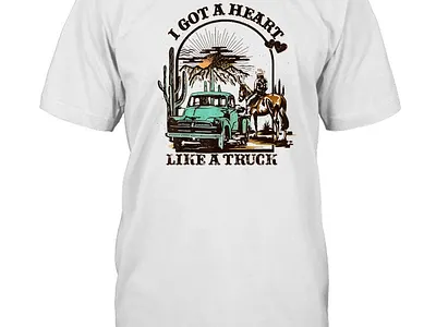 Heart Like A Truck Western Country Music Cowboy T Shirt