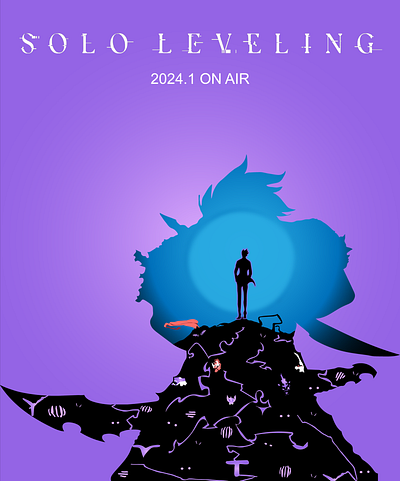 SOLO LEVELING POSTER graphic design illustration poster design