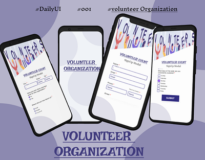 Signup Modal For Volunteer Event - DailyUI Day001 dailyui dailyui001 mobile application dailyui001 ui ui ux design