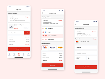 Checkout Screen For a Shopping App android app appdesign branding checkout credit card dailychallenge dailyui design ecommerce graphic design ios mobile checkout purchase shoes shopping app ui ux