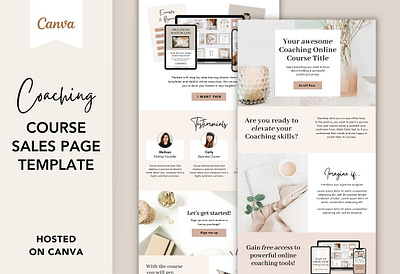 Coaching Sales Page Template Canva canva template coaching sales page coaching sales page template coaching template freepikes kajabi customizable kajabi design kajabi template kajabi theme landing page landing page template landing pages page template canva sales page website design website template