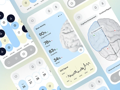 Smart Brain Chip Mobile App 🧠 brain brain chip chip design graph iot mind mobile mobile app mobile app design smart stats tracker ui ui design uidesign uiux user interface ux uxui