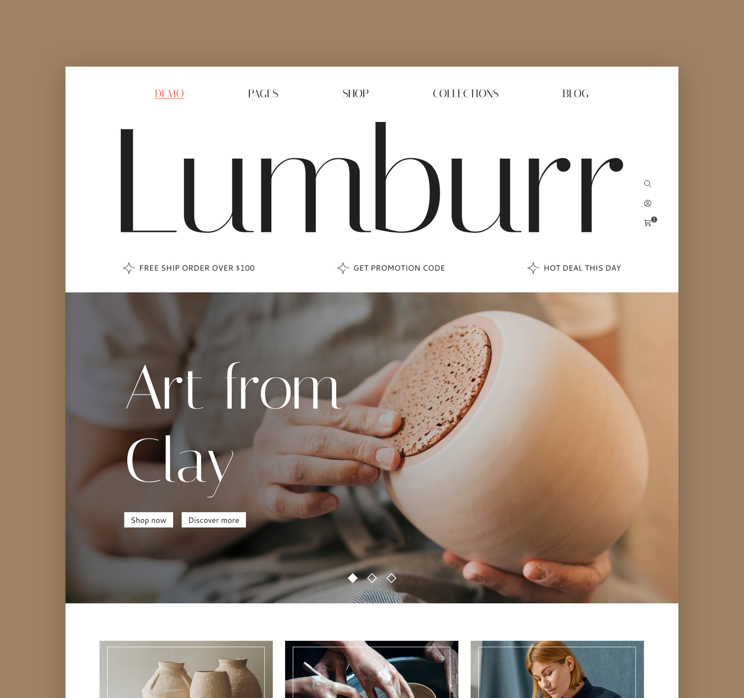 Lumburr - Handmade & Ceramics WordPress Theme agency artprint branding ceramics elementor handmade homedecor landing page online shop ui ui design uikits visual design website design woocommerce
