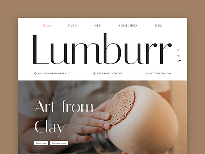 Lumburr - Handmade & Ceramics WordPress Theme agency artprint branding ceramics elementor handmade homedecor landing page online shop ui ui design uikits visual design website design woocommerce