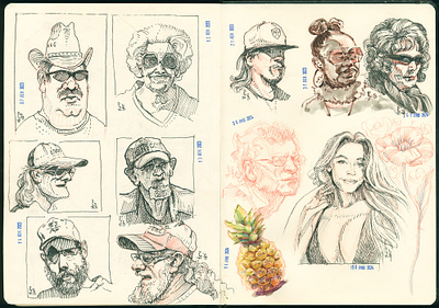 sketchbook spread [traditional] character etching ink pakowacz pencil drawing sketchbook sketching traditional art watercolor